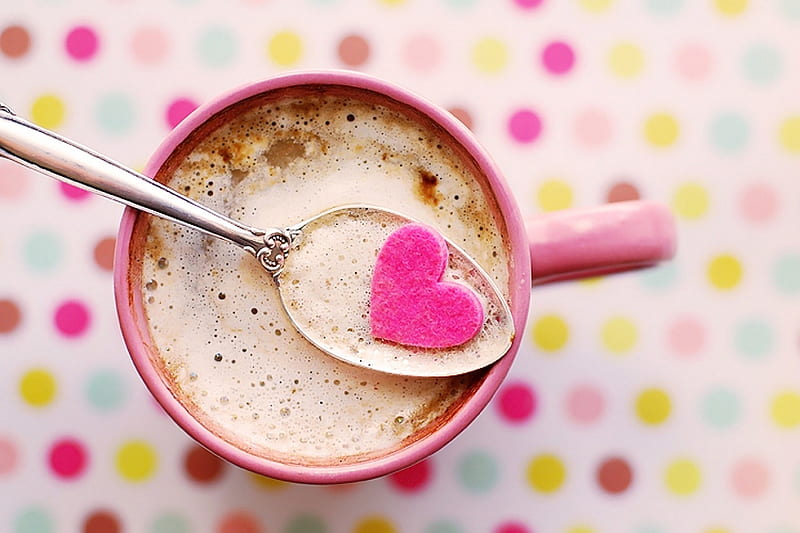 Thumbnail HD Wallpaper Coffee Abstract Pink Heart